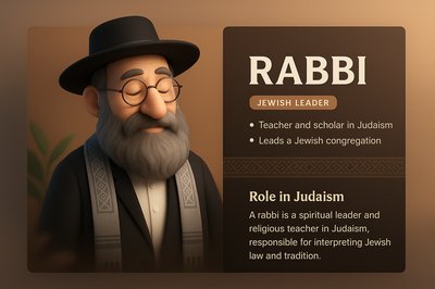 3D Rabbi Illustration with Informative Elements