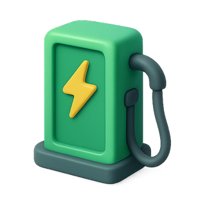 3D Icon of an Electric Charging Station
