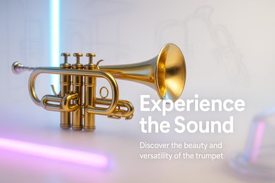 3D Trumpet Showcase with Modern Design Elements