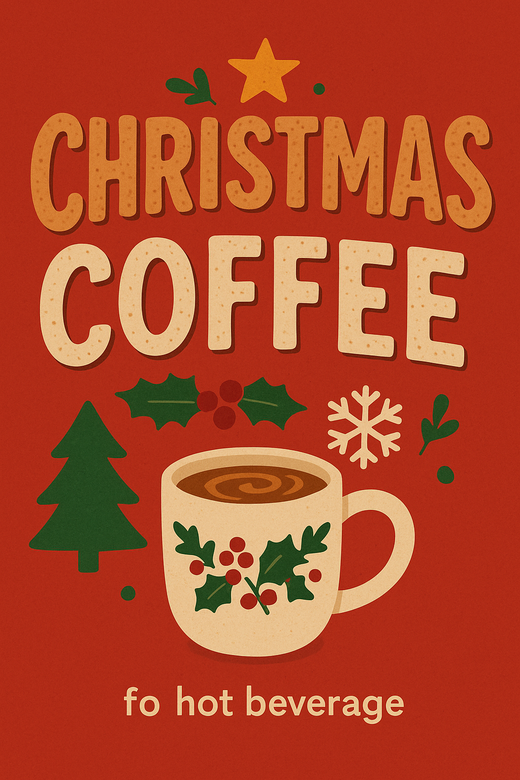Festive Holiday Coffee Illustration with Cheerful Design