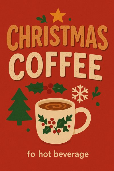 Festive Holiday Coffee Illustration with Cheerful Design