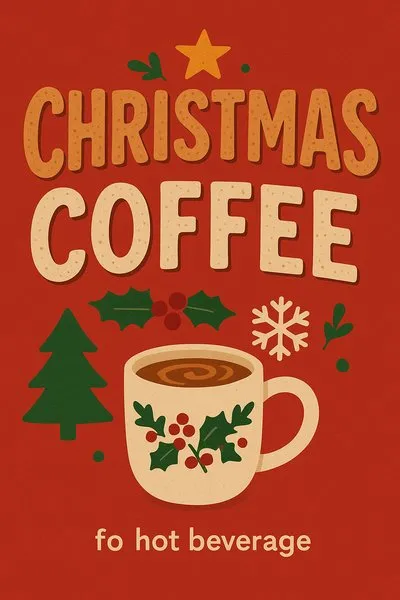 Festive Holiday Coffee Illustration with Cheerful Design