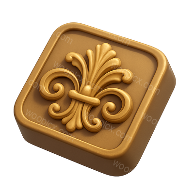Elegant Baroque 3D Icon with Volumetric Detail