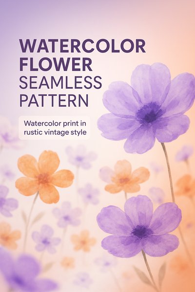 Elegant Watercolor Flower Seamless Pattern Design