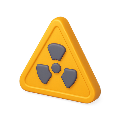 3D Radiation Warning Sign Icon