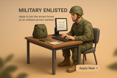 Realistic 3D Illustration of Military Enlisted Application