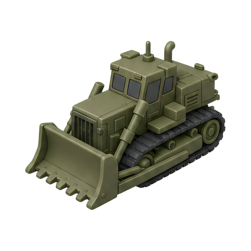 armored bulldozer in action