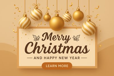 Elegant Christmas and New Year Greeting Card Design