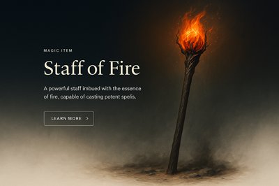 Stylish Staff of Fire Illustration for Web Design