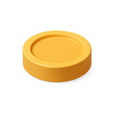 Round Yellow Plastic Lid with Smooth Finish
