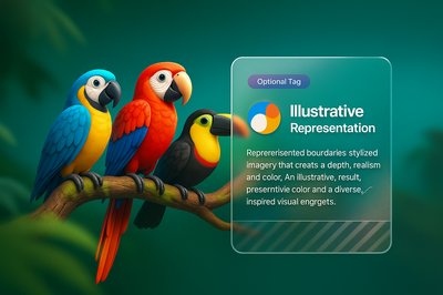 Vibrant Tropical Birds on a Branch in Rainforest