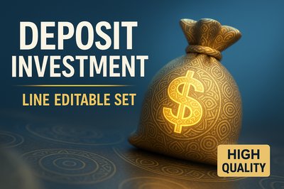 Financial Investment Concept with Money Bag Illustration