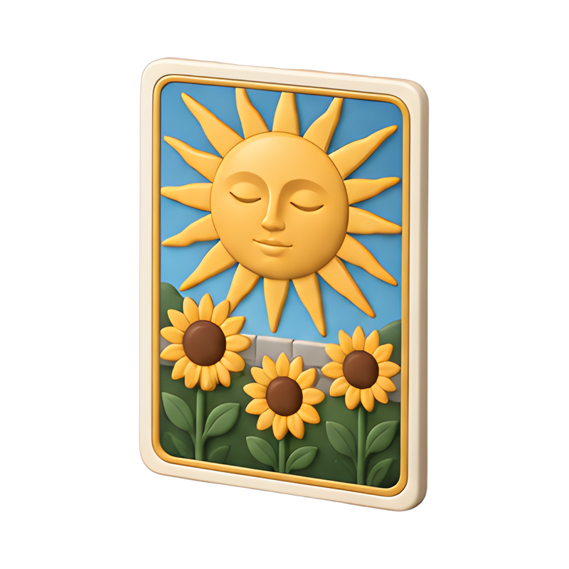 sun tarot card with sunflowers