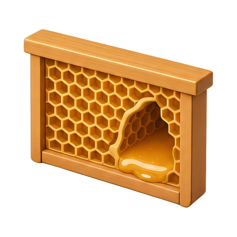 Freshly cut honeycomb frame