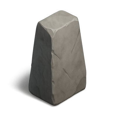 Stylized 3D Monolith Icon with Isometric Perspective