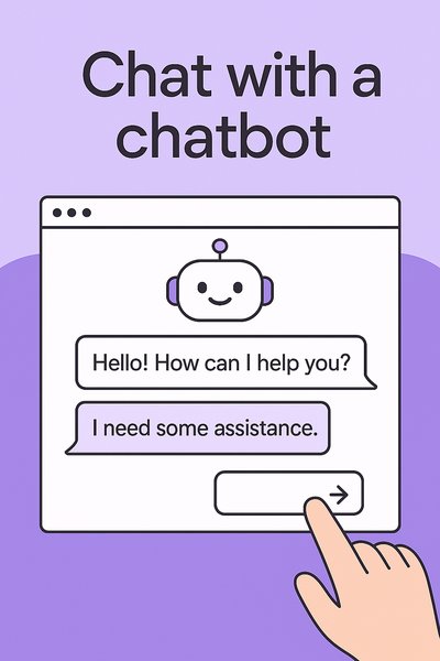 Illustration of Chatbot Interaction on a Digital Interface