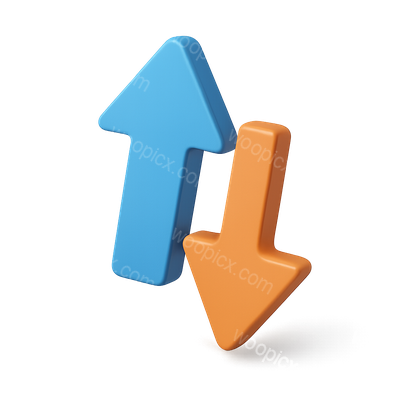 3D Directional Arrows in Vibrant Colors