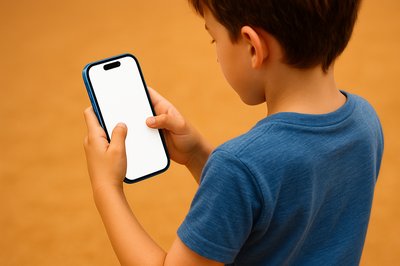 Young Boy Holding a Gaming Phone in a Dynamic Shot