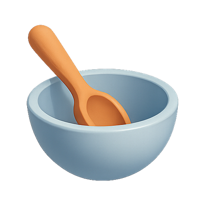 Stylish Blue Mixing Bowl with Spoon