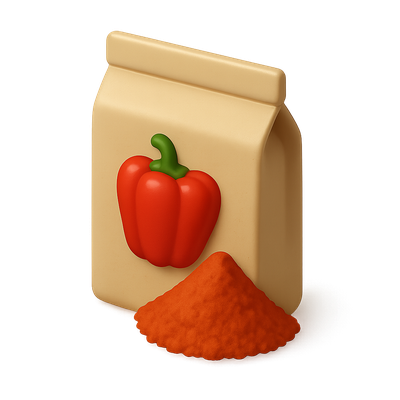3D Paprika Powder Icon with Isometric View