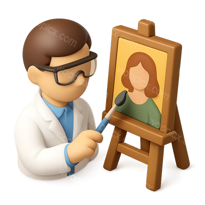 3D Conservator Icon Painting a Portrait