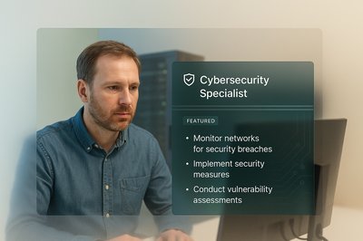 Cybersecurity Specialist Working in a Modern Office