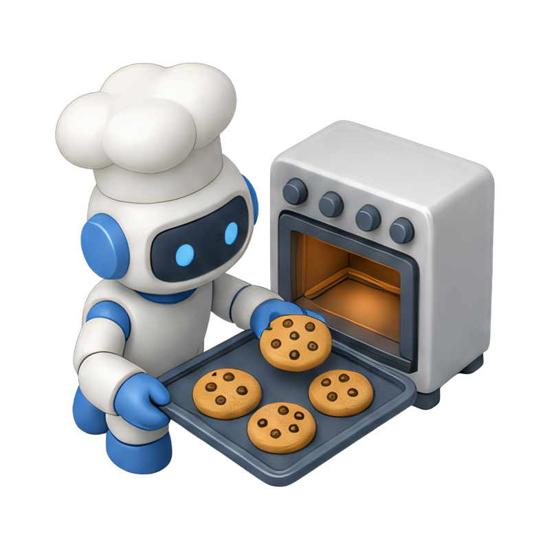robot baking cookie shapes