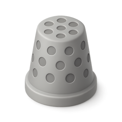 Stylish 3D Thimble Icon with Transparent Background