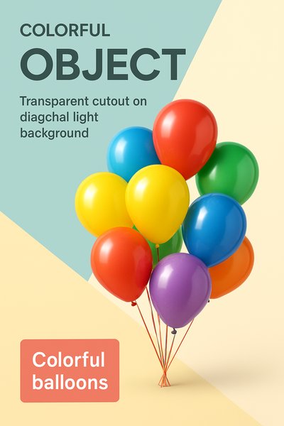 Vibrant Balloon Advertisement with Dynamic Design