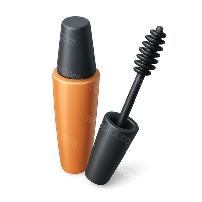 Stylish 3D Mascara Icon with Brush in Isometric View