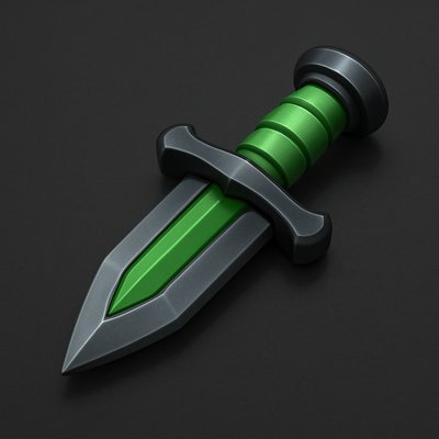Stylish Two-Tone Dagger Icon for Game Design