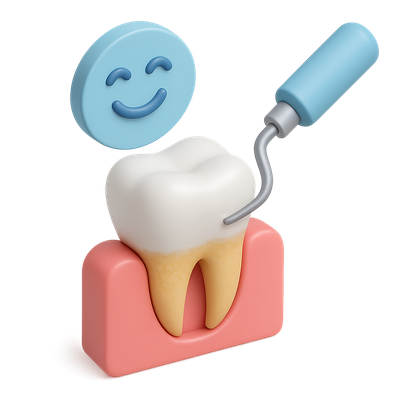 3D Dental Icon Depicting Scaling and Root Planing