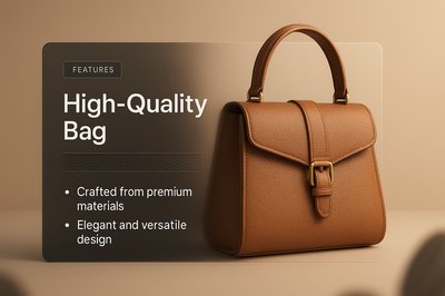 Stylish 3D Bag Design with Glass Effect