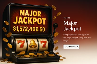 Major Jackpot Slot Machine Celebration with Winnings