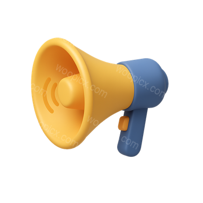 Stylized 3D Announcement Speaker Icon in Bright Colors
