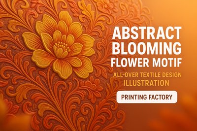 Vibrant Abstract Floral Textile Design Illustration