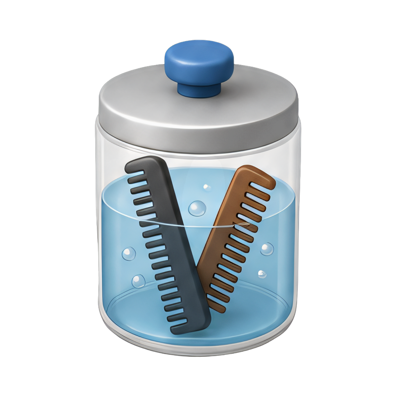Sanitizing jar with combs