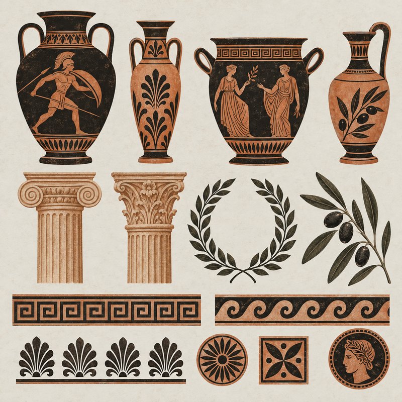 Ancient Greek design elements pack
