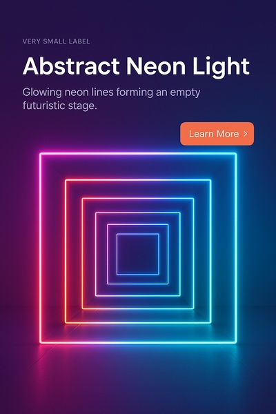 Futuristic Abstract Neon Tunnel with Glowing Lines