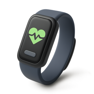 Stylish 3D Fitness Tracker Icon with Heartbeat Design