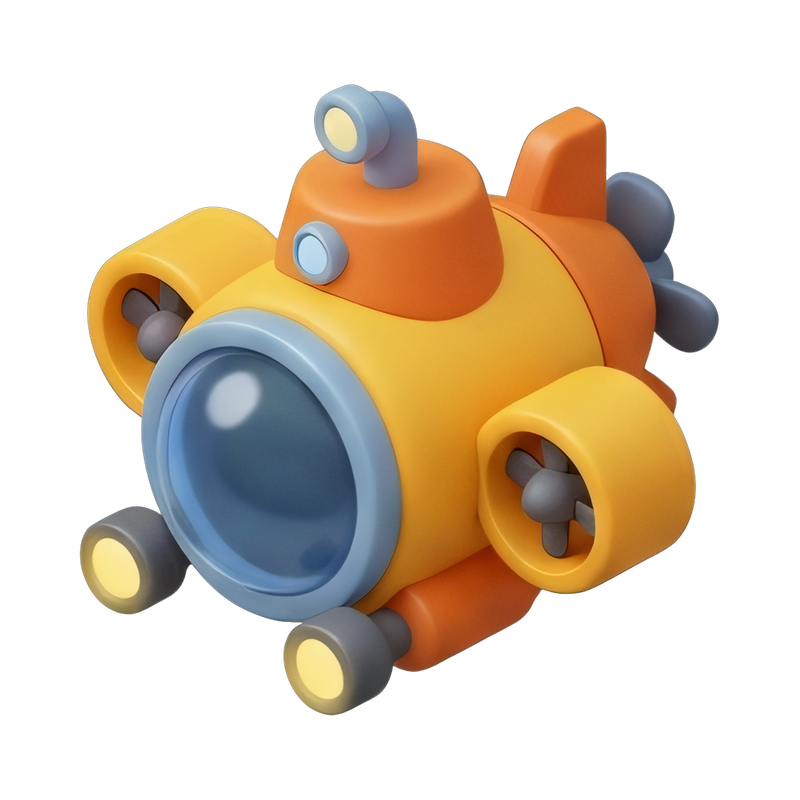 submersible vehicle with lights