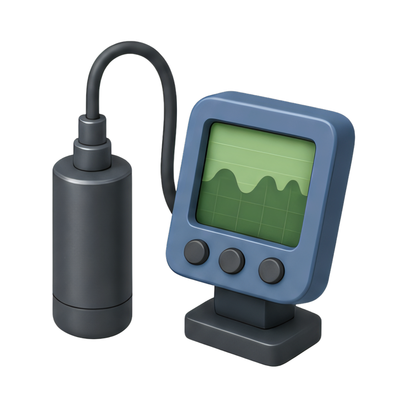 Depth sounder with lead line