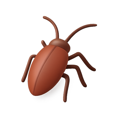 3D Render of a Brown Beetle Emoji