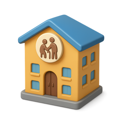 3D Icon Representing Assisted Living Facility