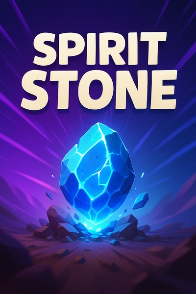 Dynamic Spirit Stone Illustration with Vibrant Colors