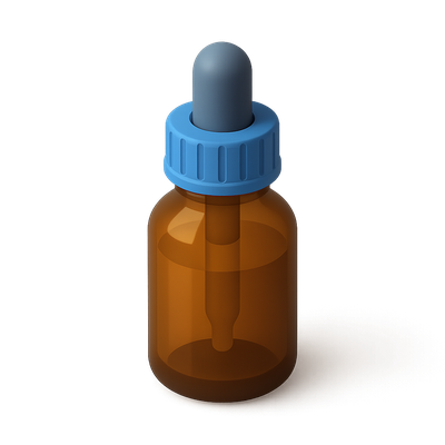 Stylish 3D Dropper Bottle Icon Design