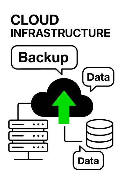 Cloud Infrastructure Concept Illustration with Backup Focus