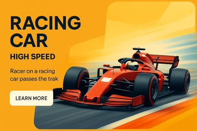 Dynamic High-Speed Racing Car in Action