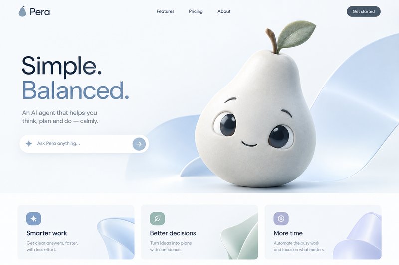 AI agent landing page design