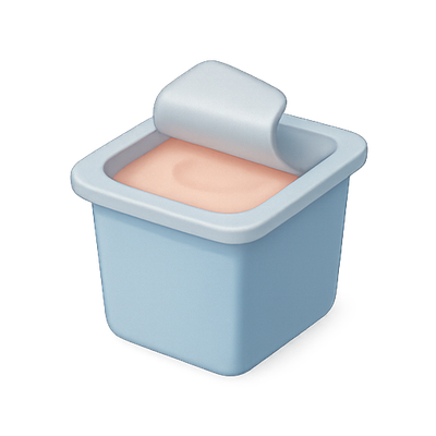 Stylized Ice Cream Container with Lid